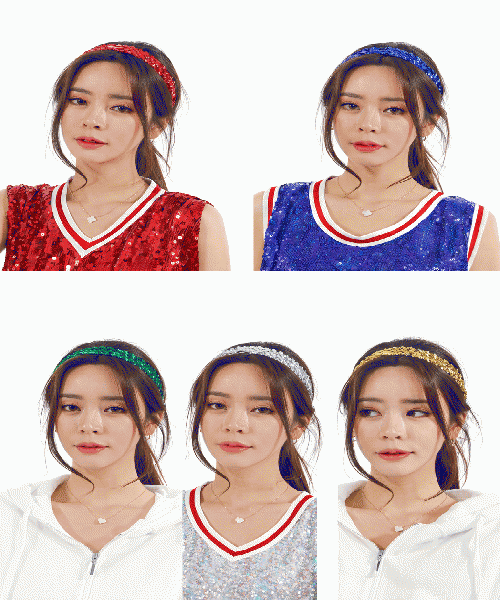 Unique 114 패션 스팽글 헤어밴드(뉴버전)