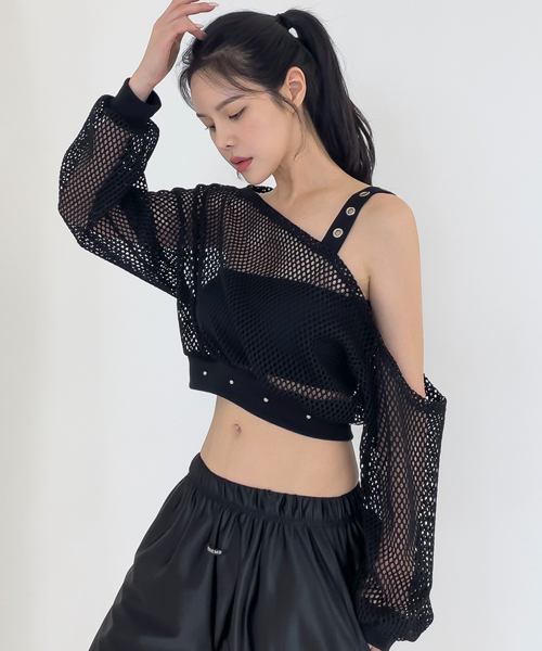 Unique1521 그물 아일렛 찡 오프맨투~