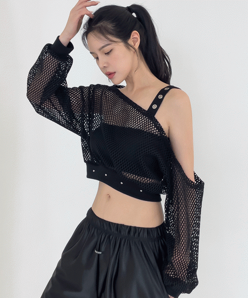 Unique1521 그물 아일렛 찡 오프맨투~
