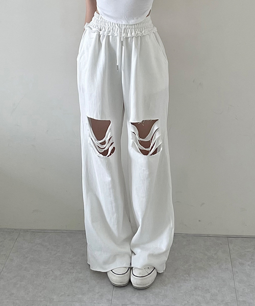 Unique1527 세븐 3단쭈리 컷팅팬츠~