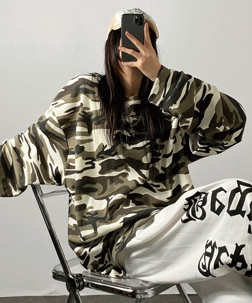 Unique1532 카모패턴 긴팔티~