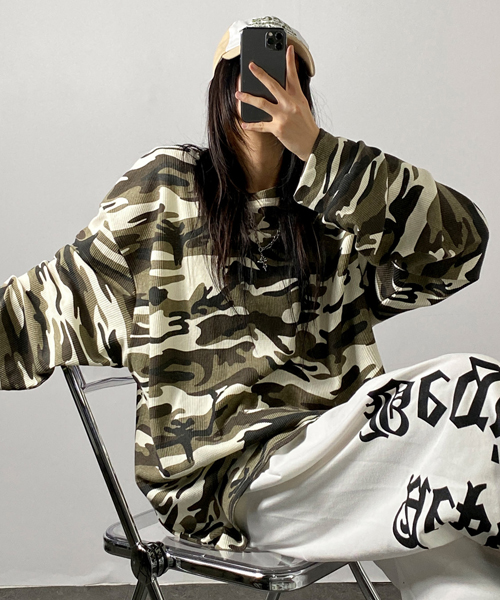 Unique1532 카모패턴 긴팔티~