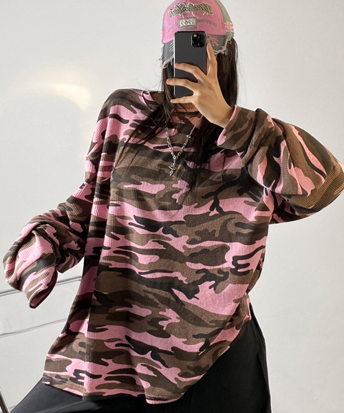 Unique1532 카모패턴 긴팔티~