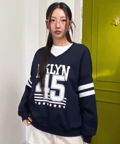 Unique1533 브루클린 기모 브이넥티~