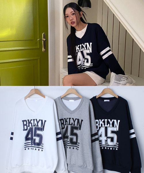 Unique1533 브루클린 기모 브이넥티~