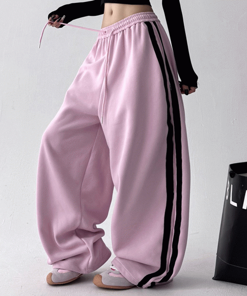 Unique1543 투라인 심플 스트링팬츠~