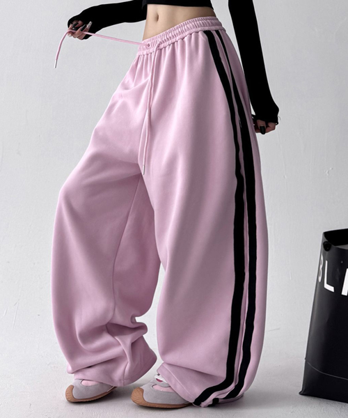 Unique1543 투라인 심플 스트링팬츠~