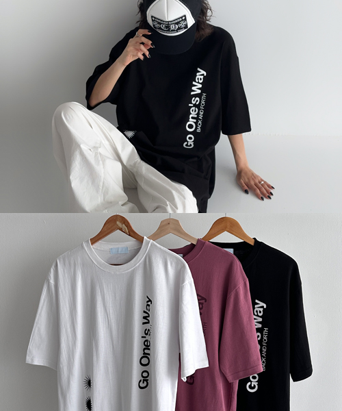 Unique1551 원웨이 박스반팔티~