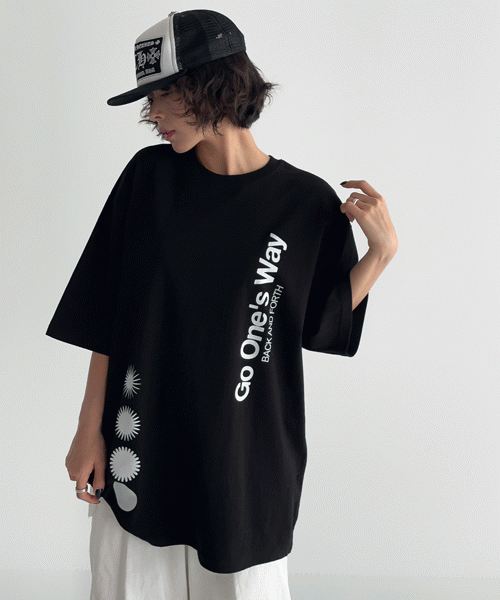 Unique1551 원웨이 박스반팔티~