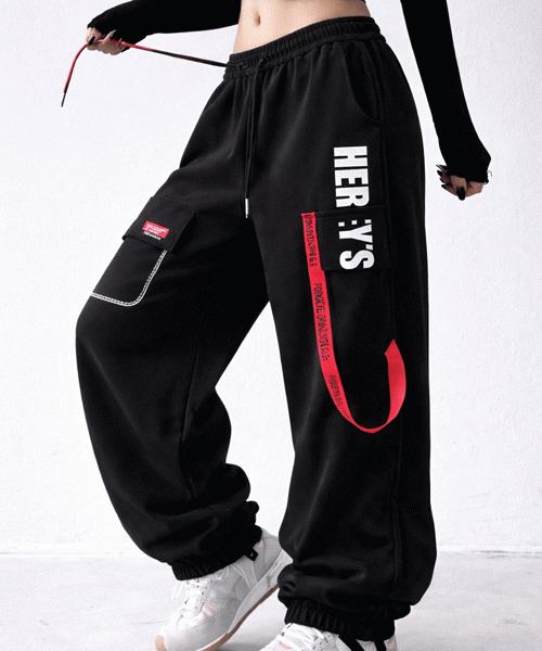 Unique1552 허쉬 끈 조거팬츠~