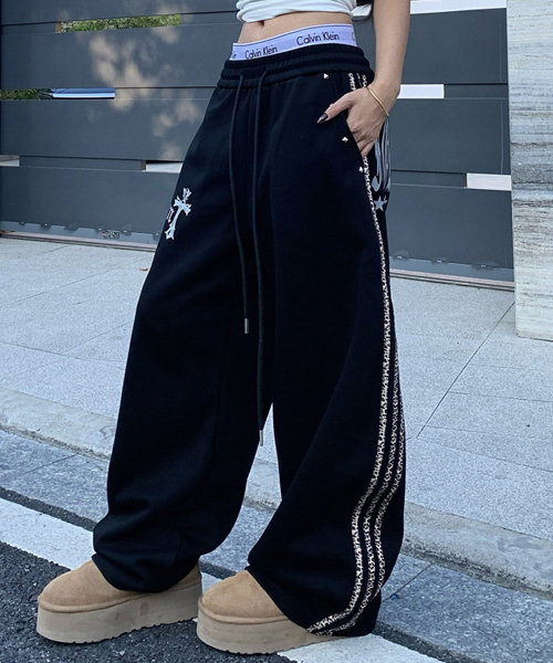 Unique1573 레오파드 라인팬츠~